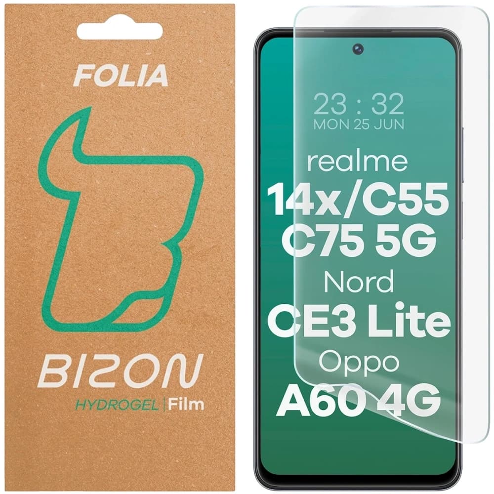Hydrogel film for Bizon Glass Hydrogel Front for Realme 14x 5G / C55 / C75 / OnePlus Nord CE 3 Lite / Oppo A60 4G - 1