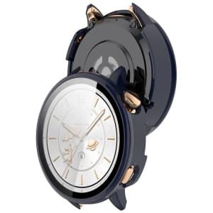 Etui ze szkłem do zegarka Bizon Case+Glass Watch do OnePlus Watch 3 43mm niebieskie