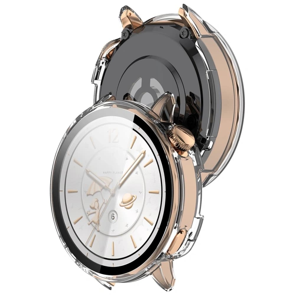 Etui mit Glas für die Uhr Bizon Case+Glass Watch für OnePlus Watch 3 43mm transparent - 1