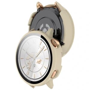 Etui ze szkłem do zegarka Bizon Case+Glass Watch do OnePlus Watch 3 43mm beżowe