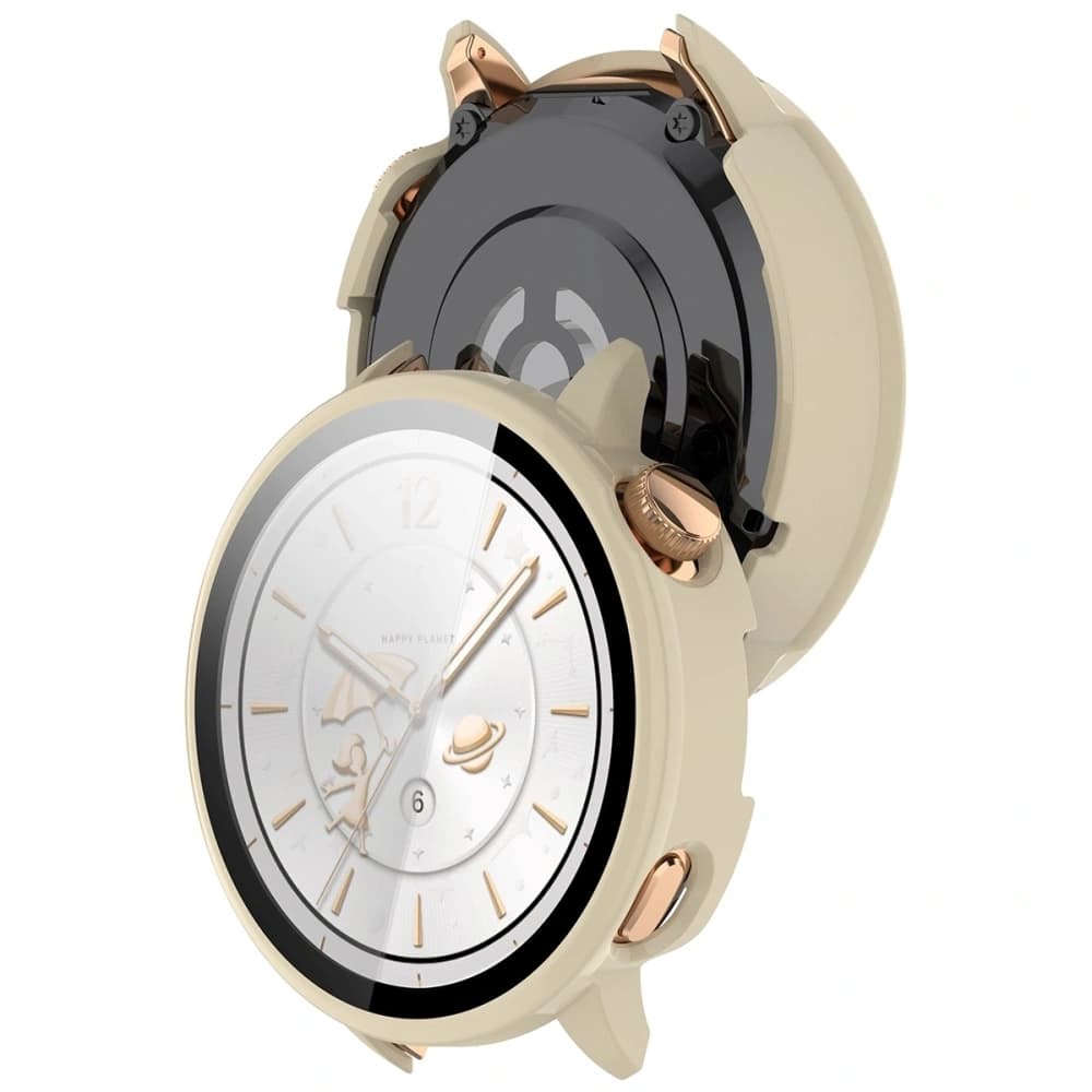 Bizon Case+Glass Watch Case with Glass for OnePlus Watch 3 43mm beige - 1