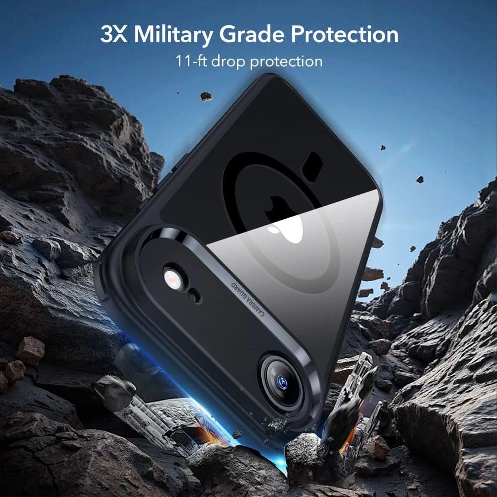 ESR set case + screen glass Classic Hybrid MagSafe & Tempered Glass for Apple iPhone Air Clear/black - 4