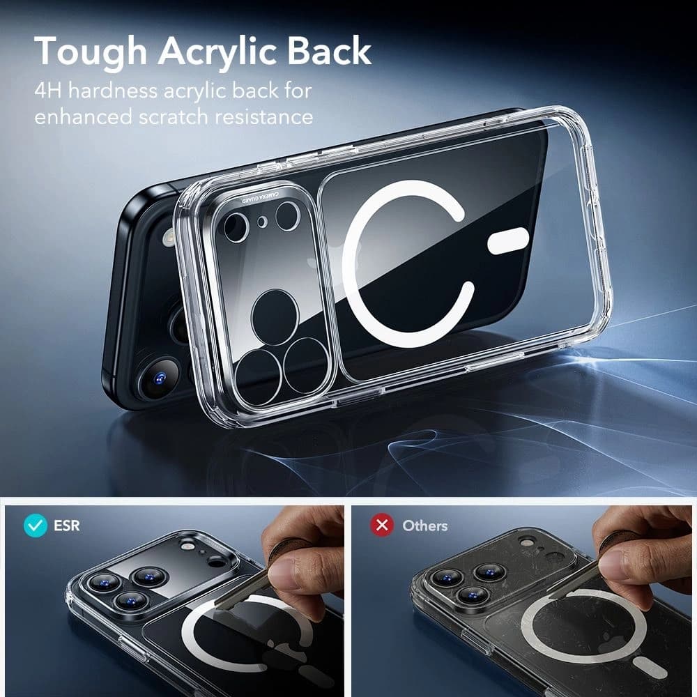 ESR Set Hülle + Bildschirmglas Classic Hybrid MagSafe & Tempered Glass für Apple iPhone 17 Pro Clear - 7