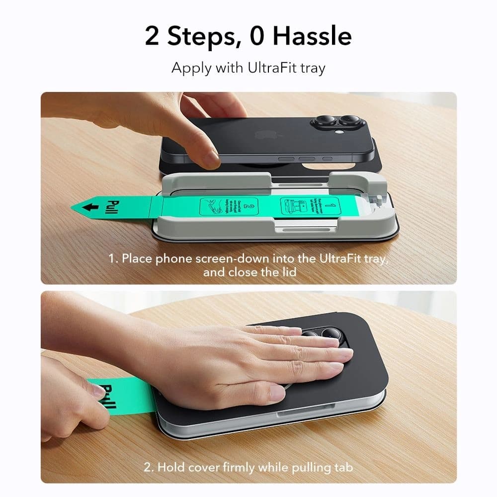 ESR Ultrafit Tempered Glass for Apple iPhone 16 Pro / 17 Clear [2 PACK] - 6