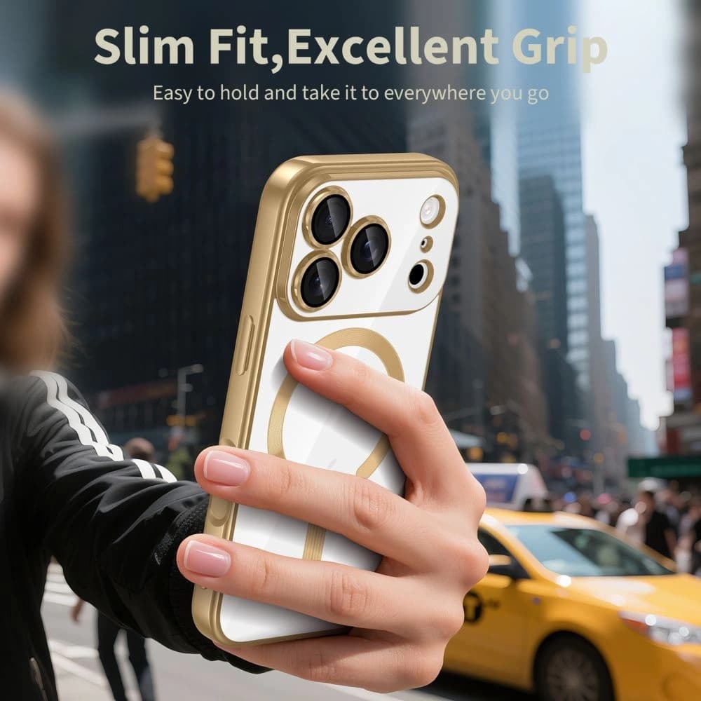 Tech-Protect MagFlex MagSafe Case for Apple iPhone 17 Pro Shiny Gold - 4