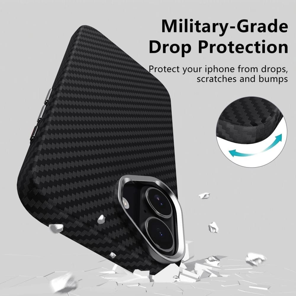 Tech-Protect Ion Carbon MagSafe Case for Apple iPhone 17 Black/Silver - 4