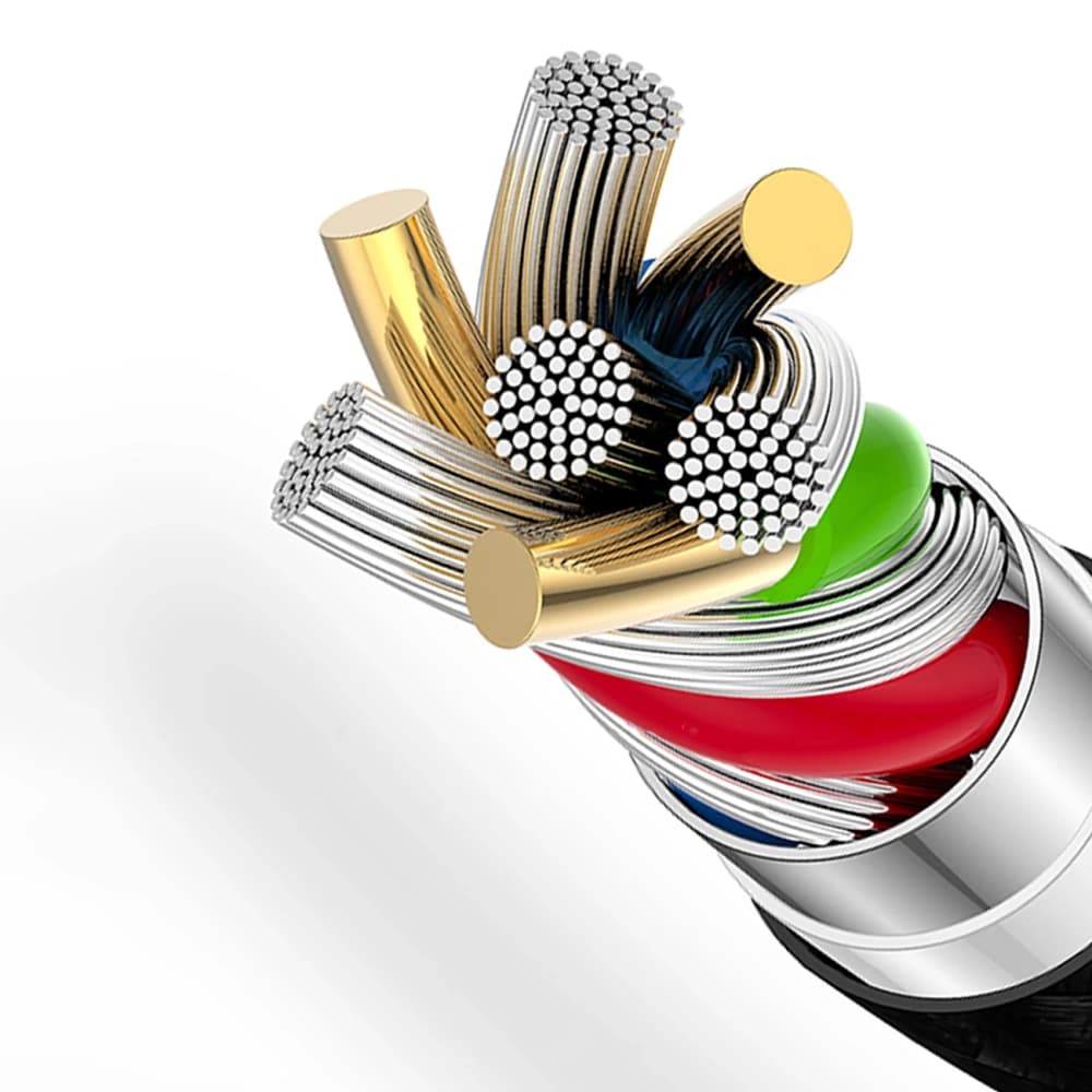 Dudao L3E 3in1 60W USB-A / MicroUSB, USB-C, Lightning 1.2m black cable - 2