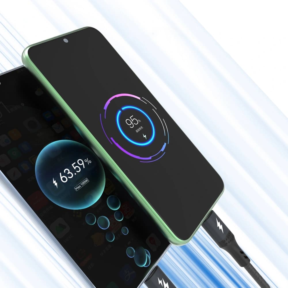 Dudao L3E 3in1 60W USB-A / MicroUSB, USB-C, Lightning 1.2m black cable - 3