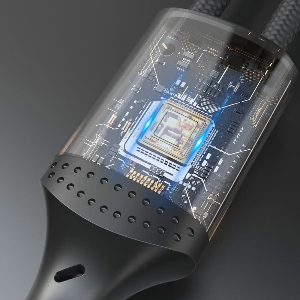 Dudao L3E 3in1 60W USB-A / MicroUSB, USB-C, Lightning 1.2m black cable - 6