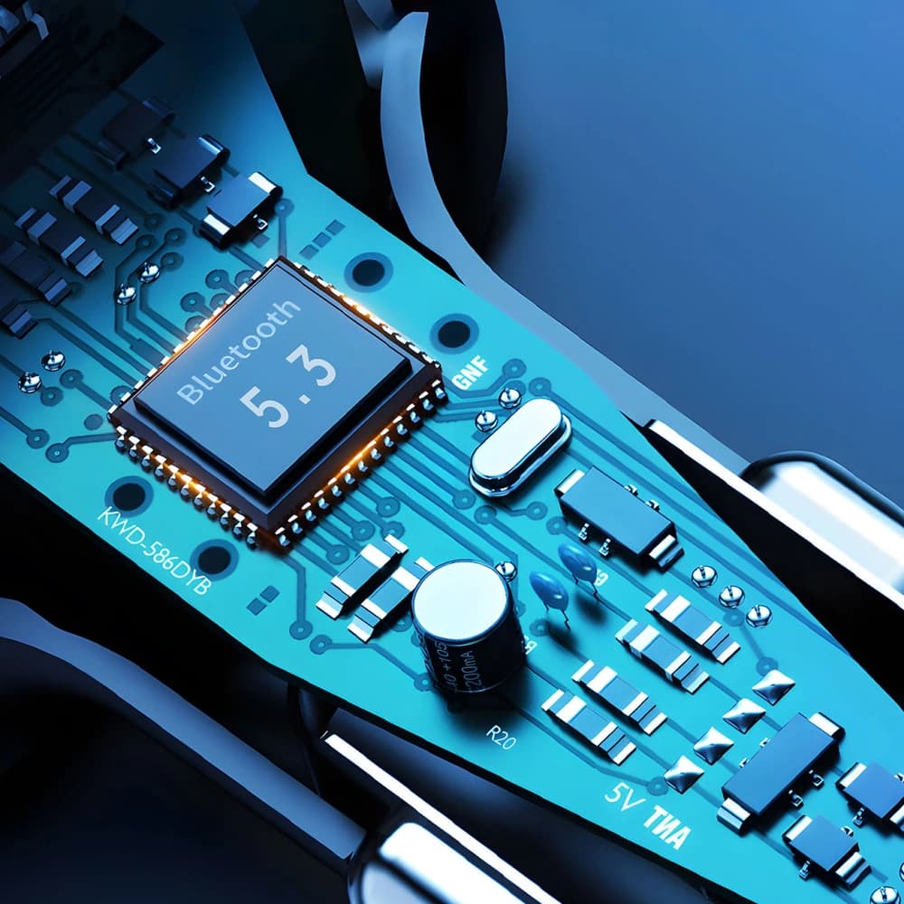 Transmitter Dudao R2 PRO+ 2xUSB-A, USB-C PD 25W Bluetooth 5.3 RGB schwarz-silber - 6