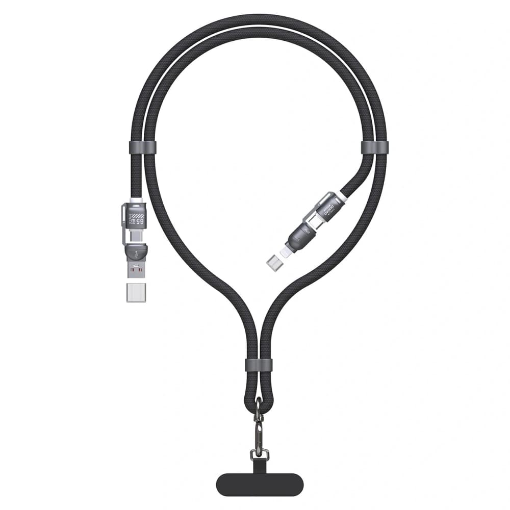 Kabel 4w1 mit Dudao L20MAX USB-A / USB-C 65W, USB-C / Lightning 27W PD QC 1,5m schwarz - 1