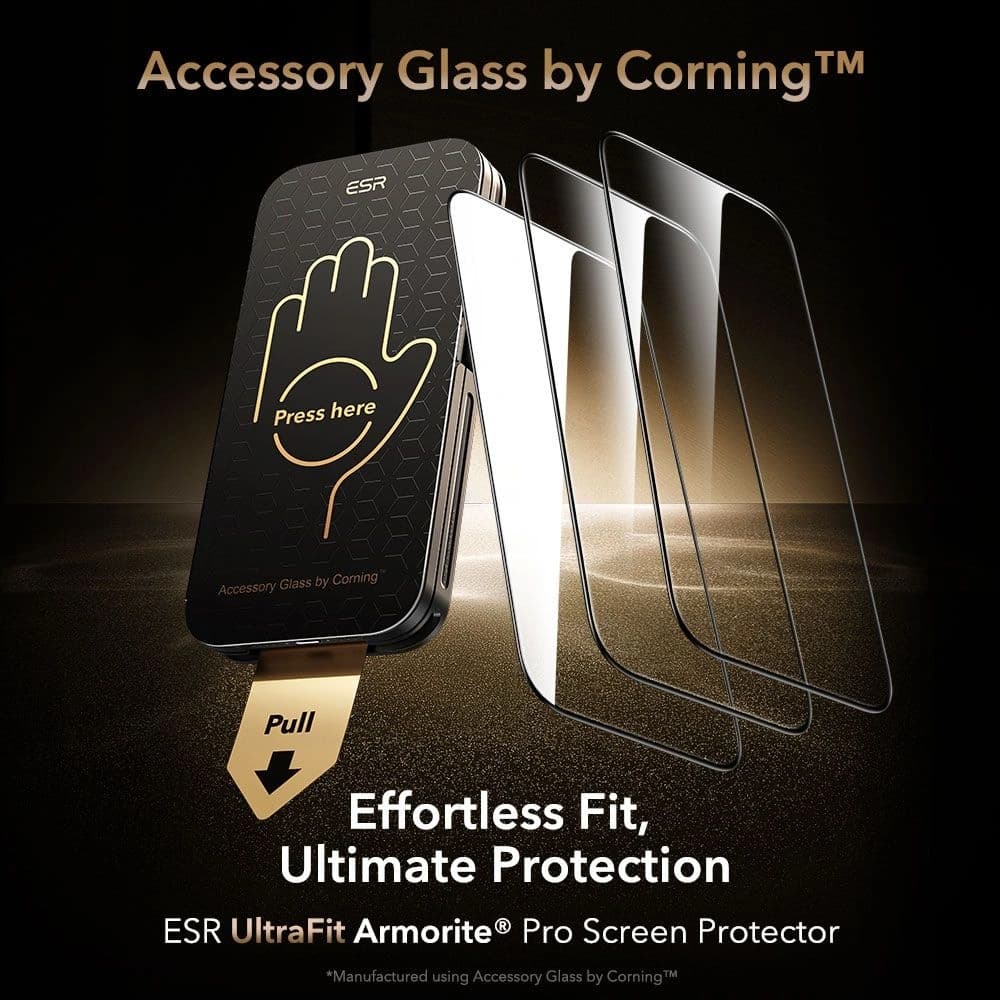 ESR Ultrafit Armorite Pro gehärtetes Glas für Apple iPhone 16 Pro / 17 Clear - 2