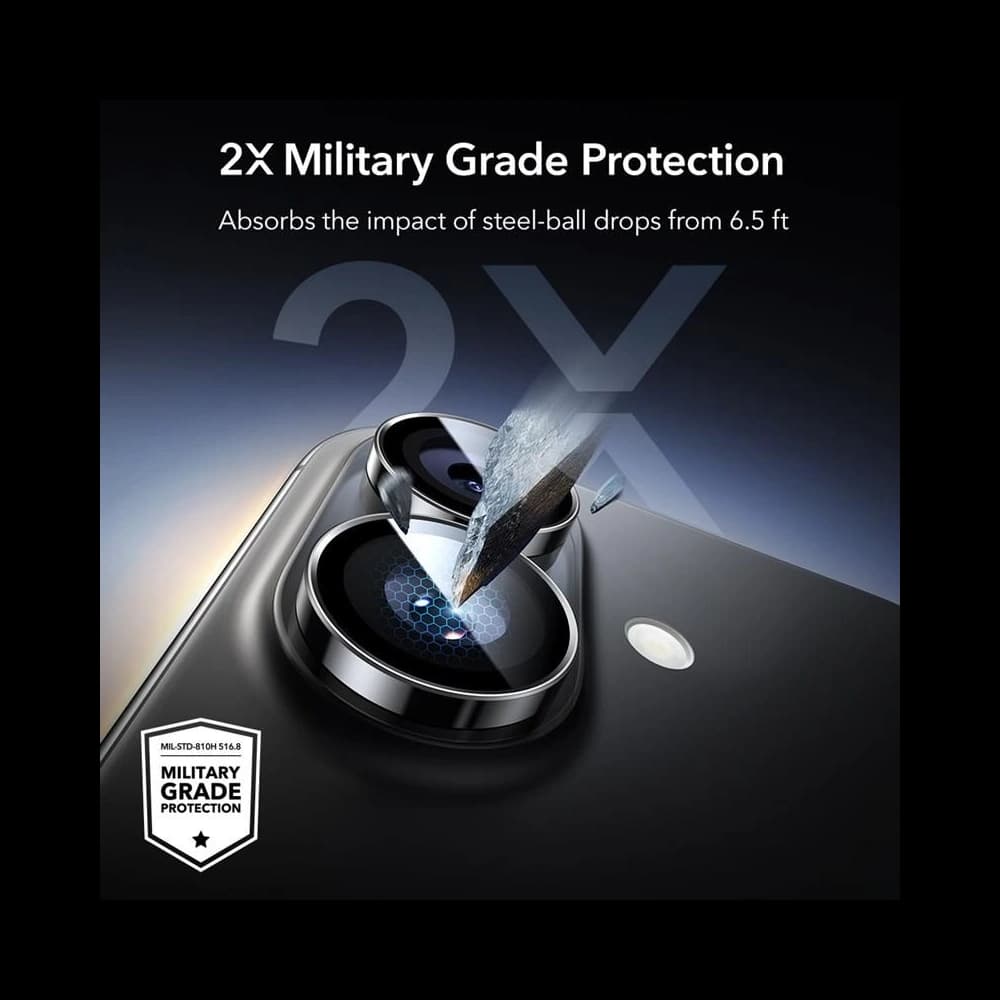 ESR Armorite Kamera Schutz für Apple iPhone 16 / 16 Plus / 17 Schwarz - 4