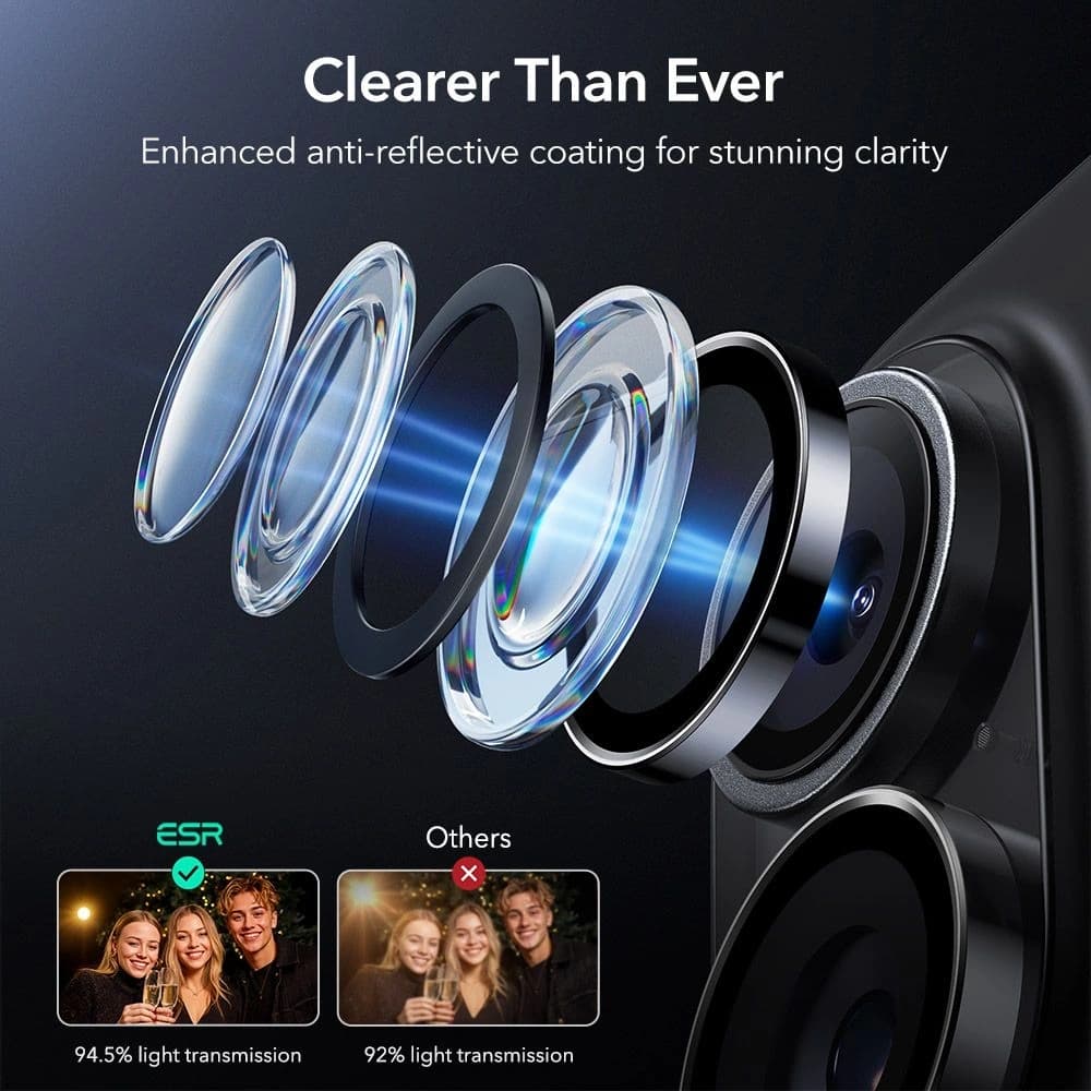 ESR Armorite Kamera Schutz für Apple iPhone 16 / 16 Plus / 17 Schwarz - 5