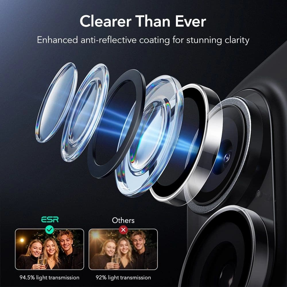 ESR Armorite Camera Protector for Apple iPhone 16 / 16 Plus / 17 Clear - 6