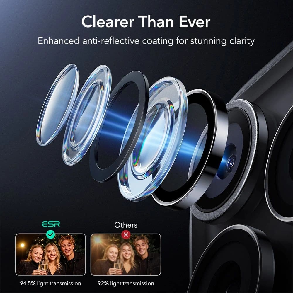 ESR Armorite Camera Protector for Apple iPhone 14 Pro / 14 Pro Max / 15 Pro / 15 Pro Max / 16 Pro / 16 Pro Max / 17 Pro / 17 Pro Max Black - 6