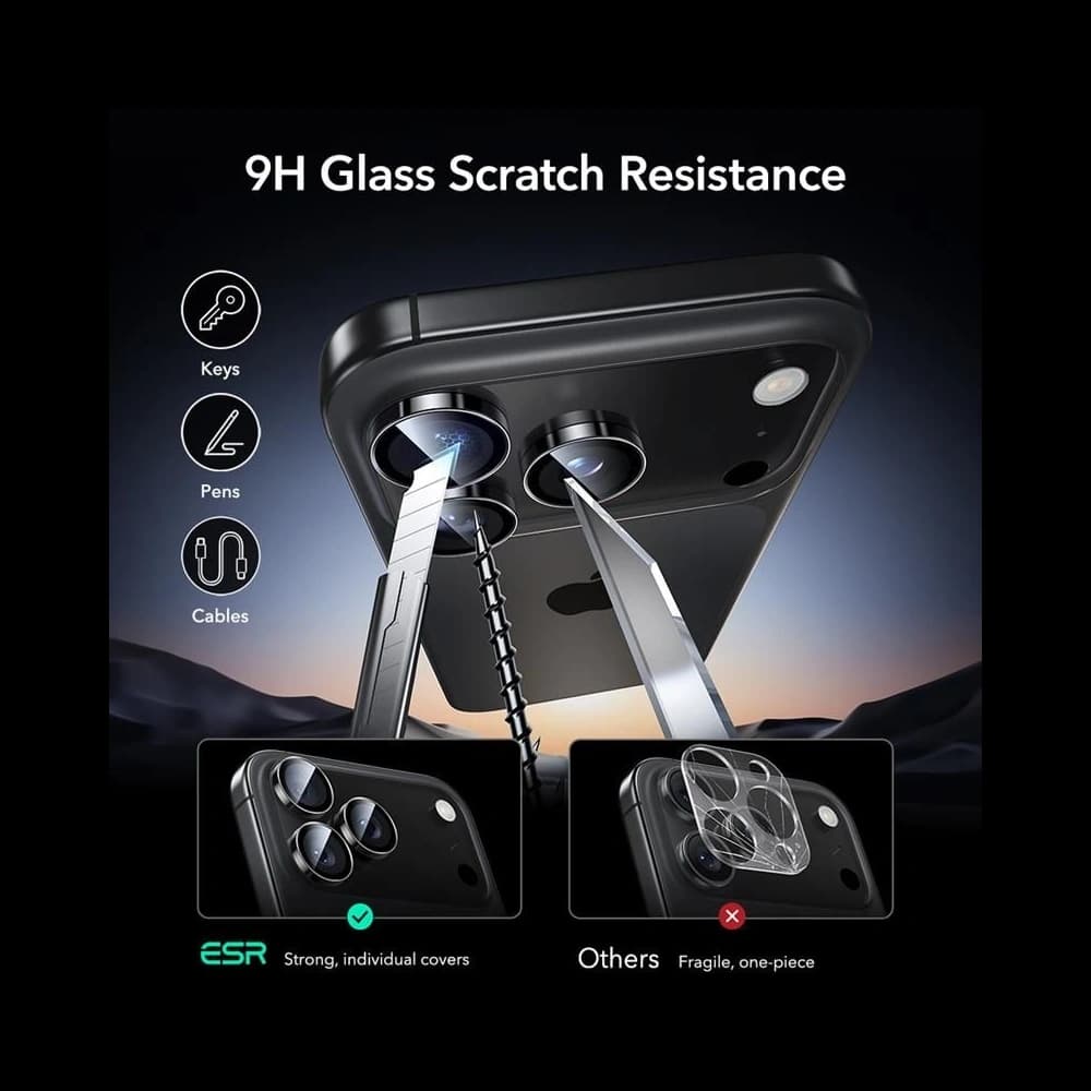 ESR Armorite Camera Protector for Apple iPhone 14 Pro / 14 Pro Max / 15 Pro / 15 Pro Max / 16 Pro / 16 Pro Max / 17 Pro / 17 Pro Max Black - 7