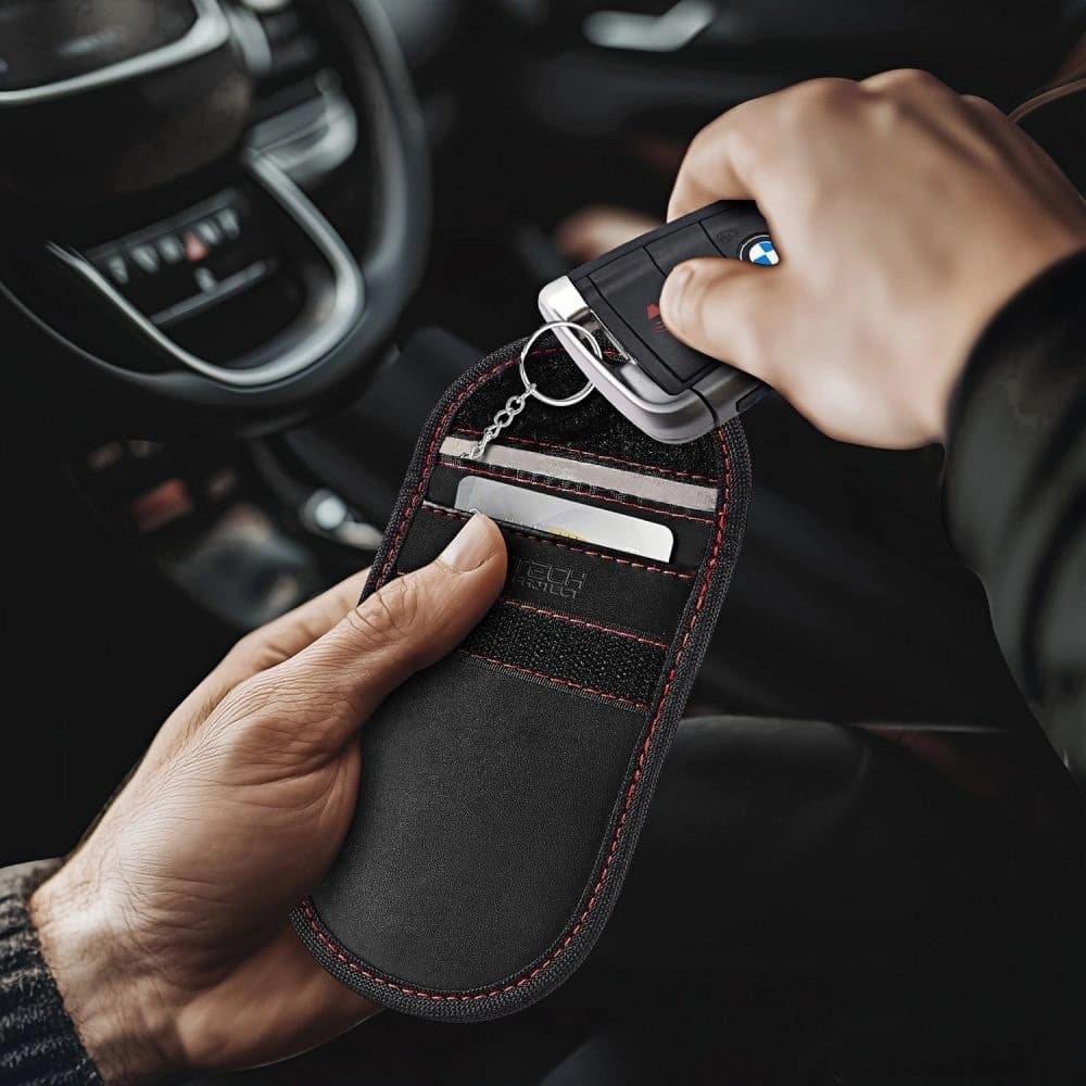 Tech-Protect KLR100 Pouch Keyless RFID Signal Blocker Case Black/red - 4