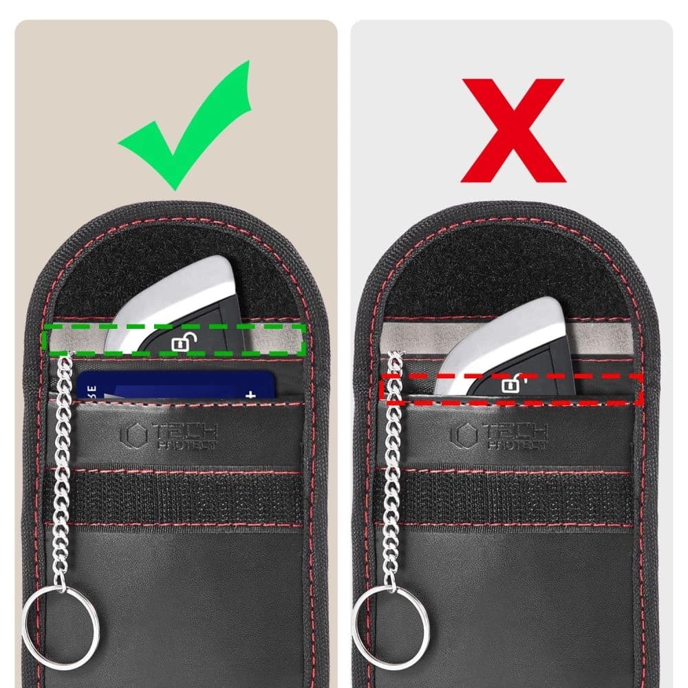 Tech-Protect KLR100 Pouch Keyless RFID Signal Blocker Case Black/red - 7