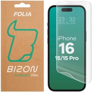 Bizon Glass Hydrogel Front Apple iPhone 15 / 15 Pro / 16 