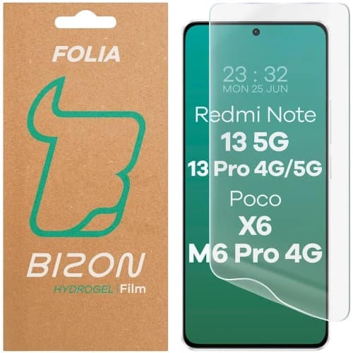 Bizon Glass Hydrogel Front Xiaomi POCO X6 / Redmi Note 13 5G / Redmi Note 13 Pro 4G / 5G / POCO M6 Pro 4G