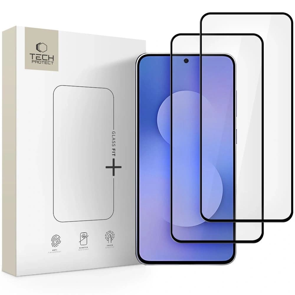 Tech-Protect Glass Fit+ Samsung Galaxy S25 FE Black [2 PACK] - 1