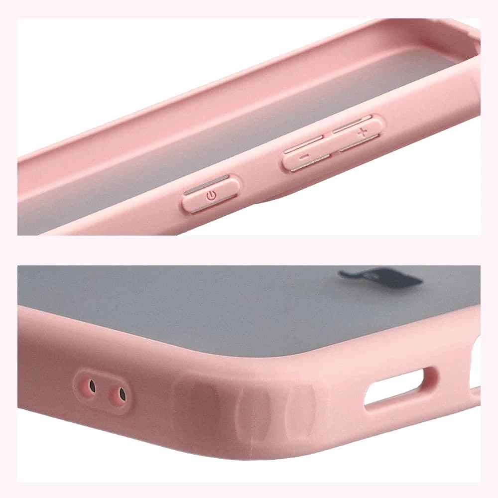 Bizon Case Angelo Samsung Galaxy S25 FE semi-transparent mit einem hellrosa Rahmen - 4