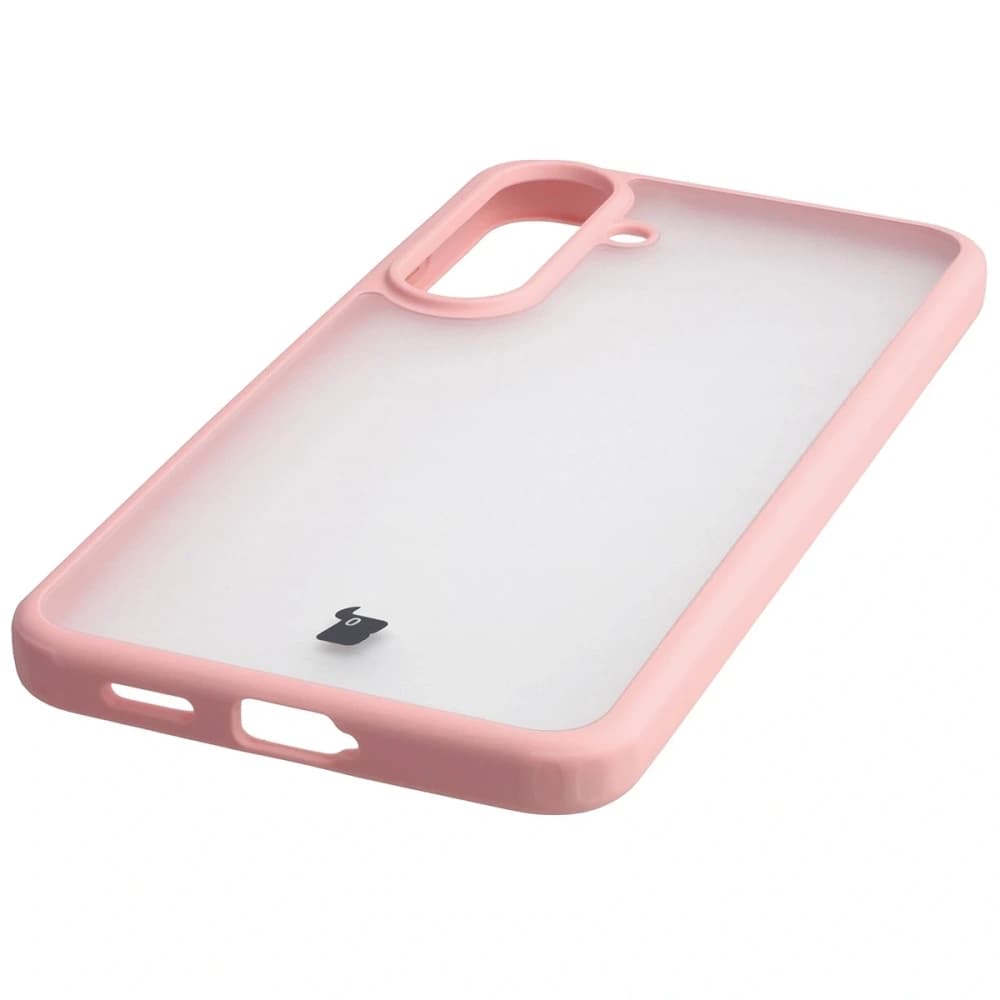 Bizon Case Angelo Samsung Galaxy S25 FE semi-transparent mit einem hellrosa Rahmen - 5
