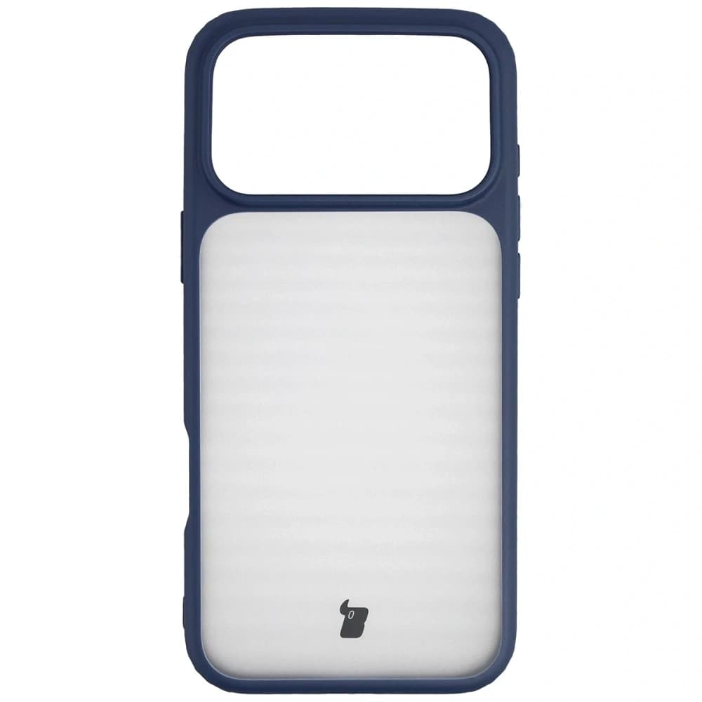 Bizon Case Angelo Apple iPhone 17 Pro Max semi-transparent with a navy blue frame - 2