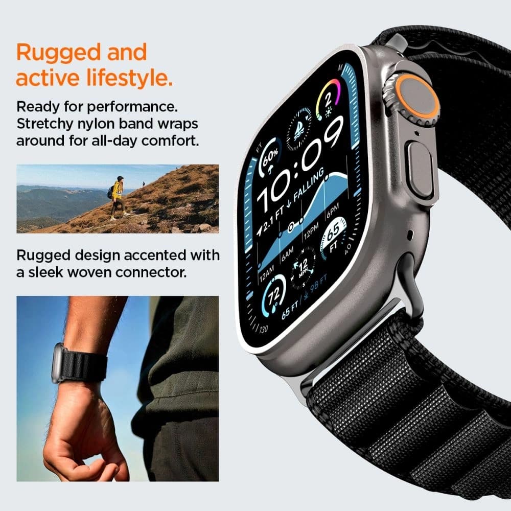 Spigen WBF1 Band für Apple Watch 6/7/8/9/10/SE/Ultra 1/2 44/45/46/49mm Schwarz - 16