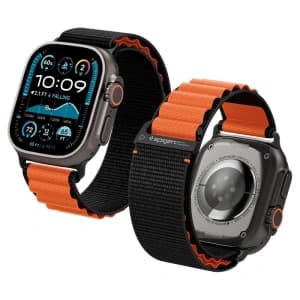 Spigen WBF1 Band für Apple Watch 6/7/8/9/10/SE/Ultra 1/2 44/45/46/49mm Schwarz/Orange