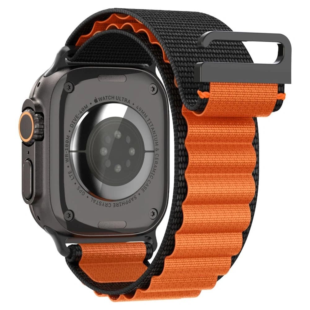 Spigen WBF1 Band Apple Watch 6/7/8/9/10/SE/Ultra 1/2 44/45/46/49mm Black/orange - 3