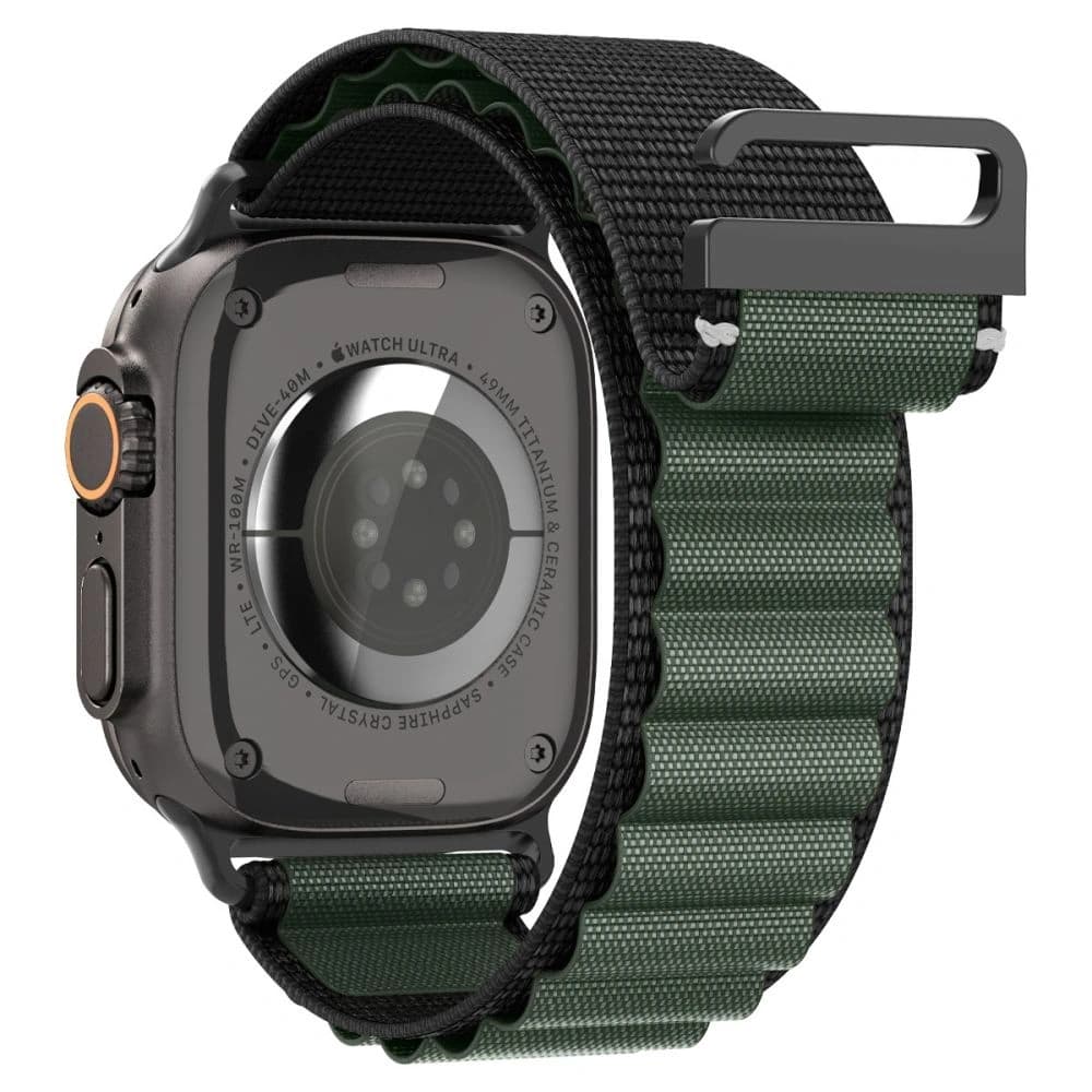 Spigen WBF1 Band Apple Watch 6/7/8/9/10/SE/Ultra 1/2 44/45/46/49mm Black/green - 3