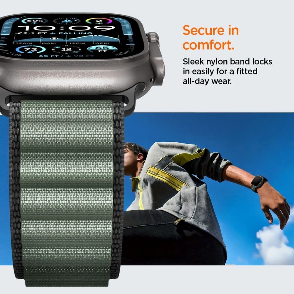 Spigen WBF1 Band Apple Watch 6/7/8/9/10/SE/Ultra 1/2 44/45/46/49mm Black/green - 13