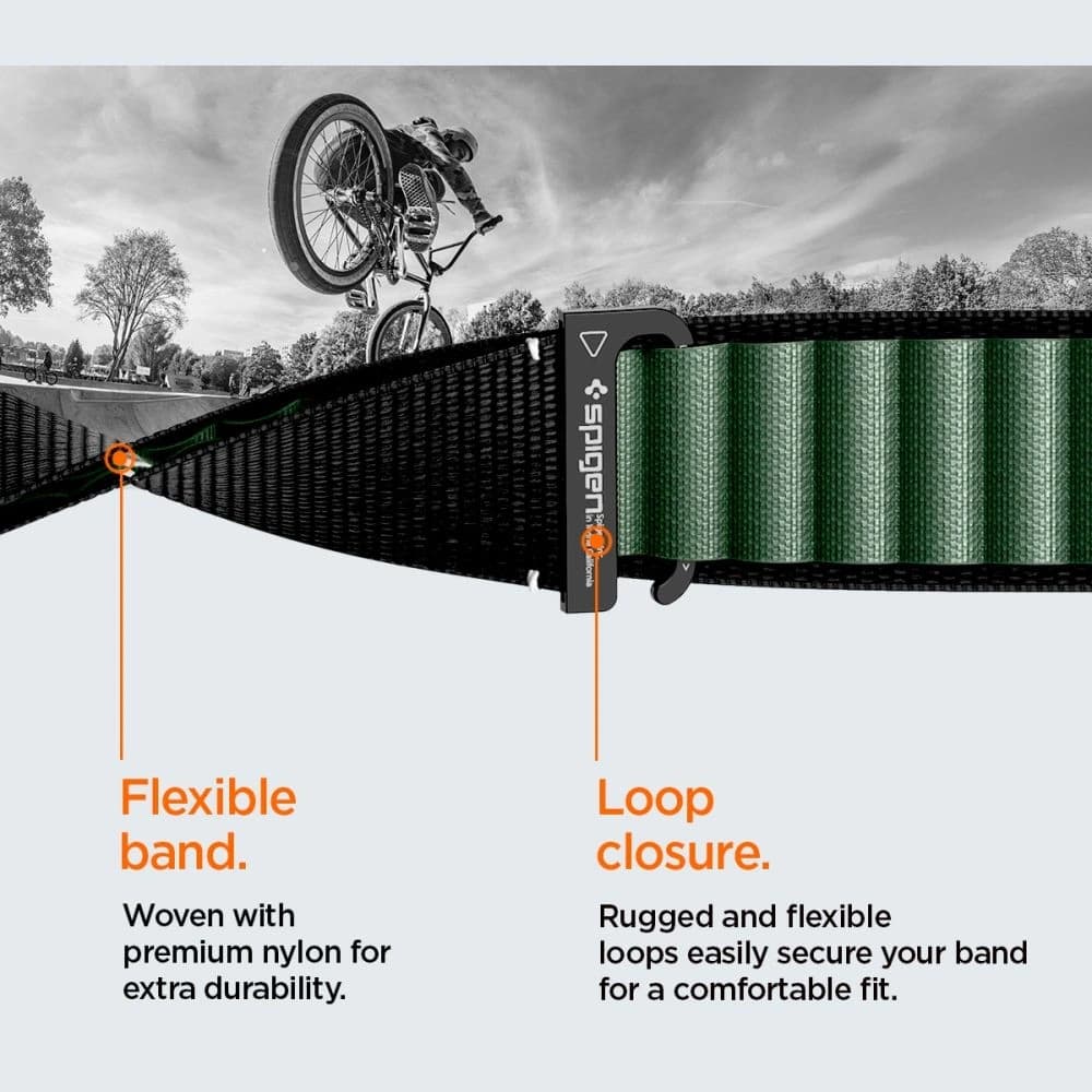 Spigen WBF1 Band Apple Watch 6/7/8/9/10/SE/Ultra 1/2 44/45/46/49mm Black/green - 15