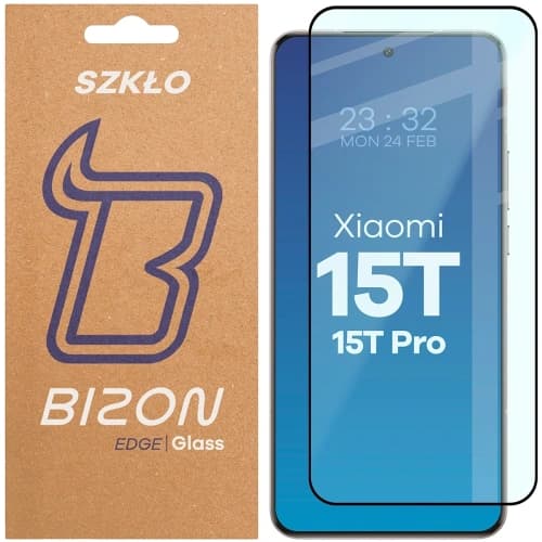 Szkło hartowane Bizon Glass Edge 2 do Xiaomi 15T / 15T Pro czarna ramka