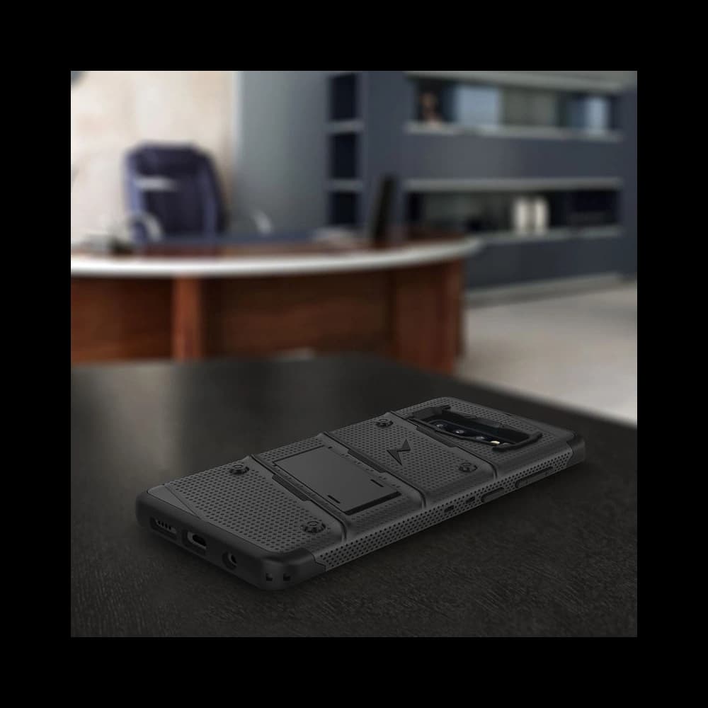 Zizo Samsung Panzerhülle Bolt Cover Galaxy S10 und Ständer & Gürtelhalterung (Schwarz/Schwarz) - 8