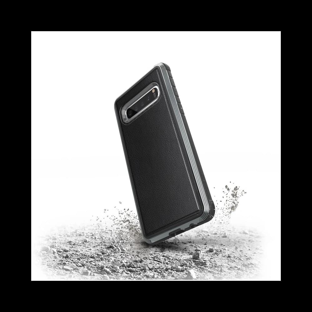 X-Doria Defense Lux - Aluminum Case for Samsung Galaxy S10 (Drop test 3m) (Black Leather) - 4