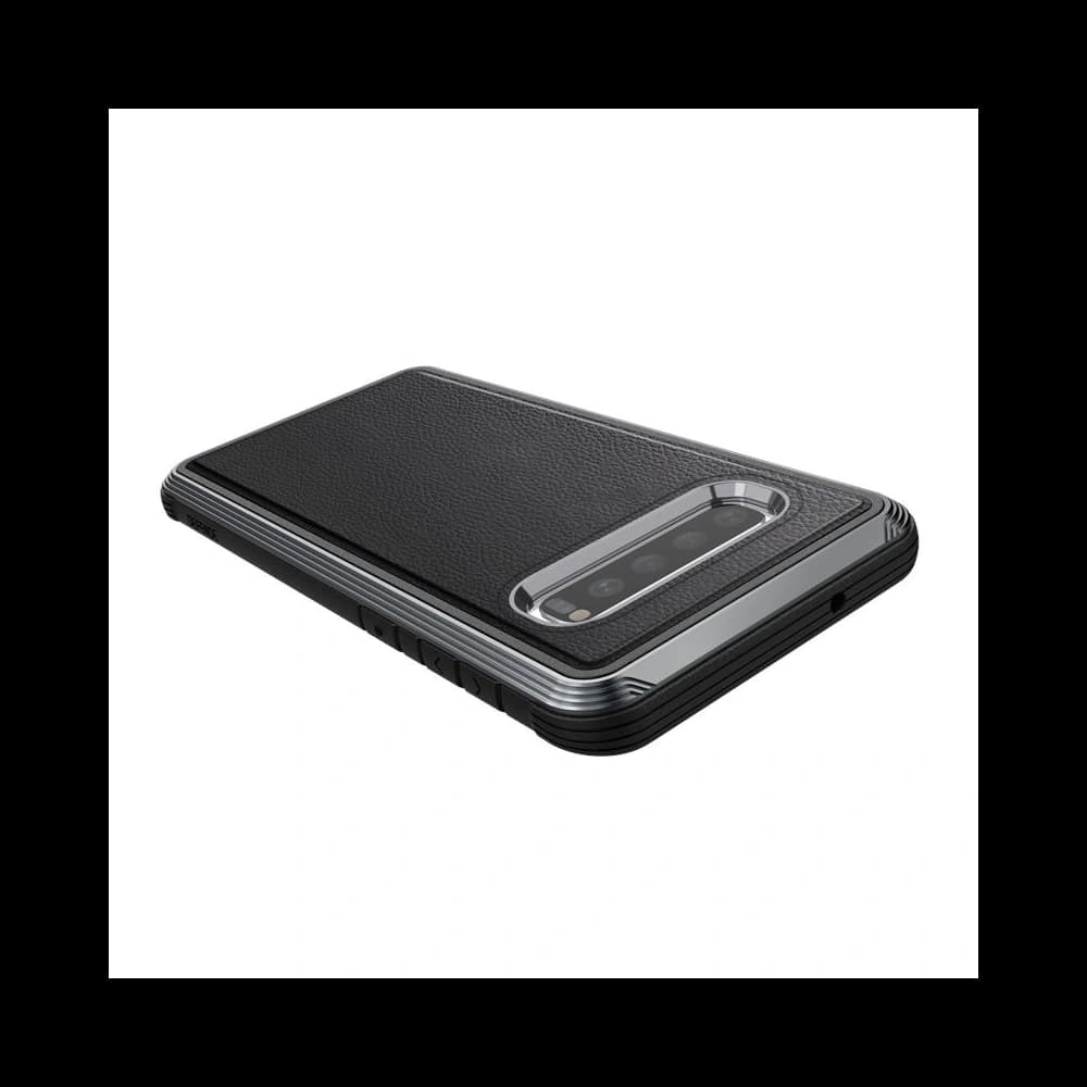 X-Doria Defense Lux - Aluminum Case for Samsung Galaxy S10+ (Drop test 3m) (Black Leather) - 2