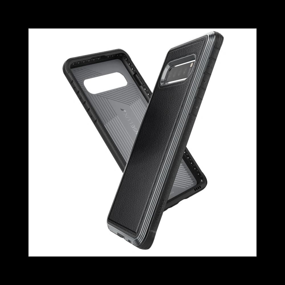 X-Doria Defense Lux - Aluminum Case for Samsung Galaxy S10+ (Drop test 3m) (Black Leather) - 3