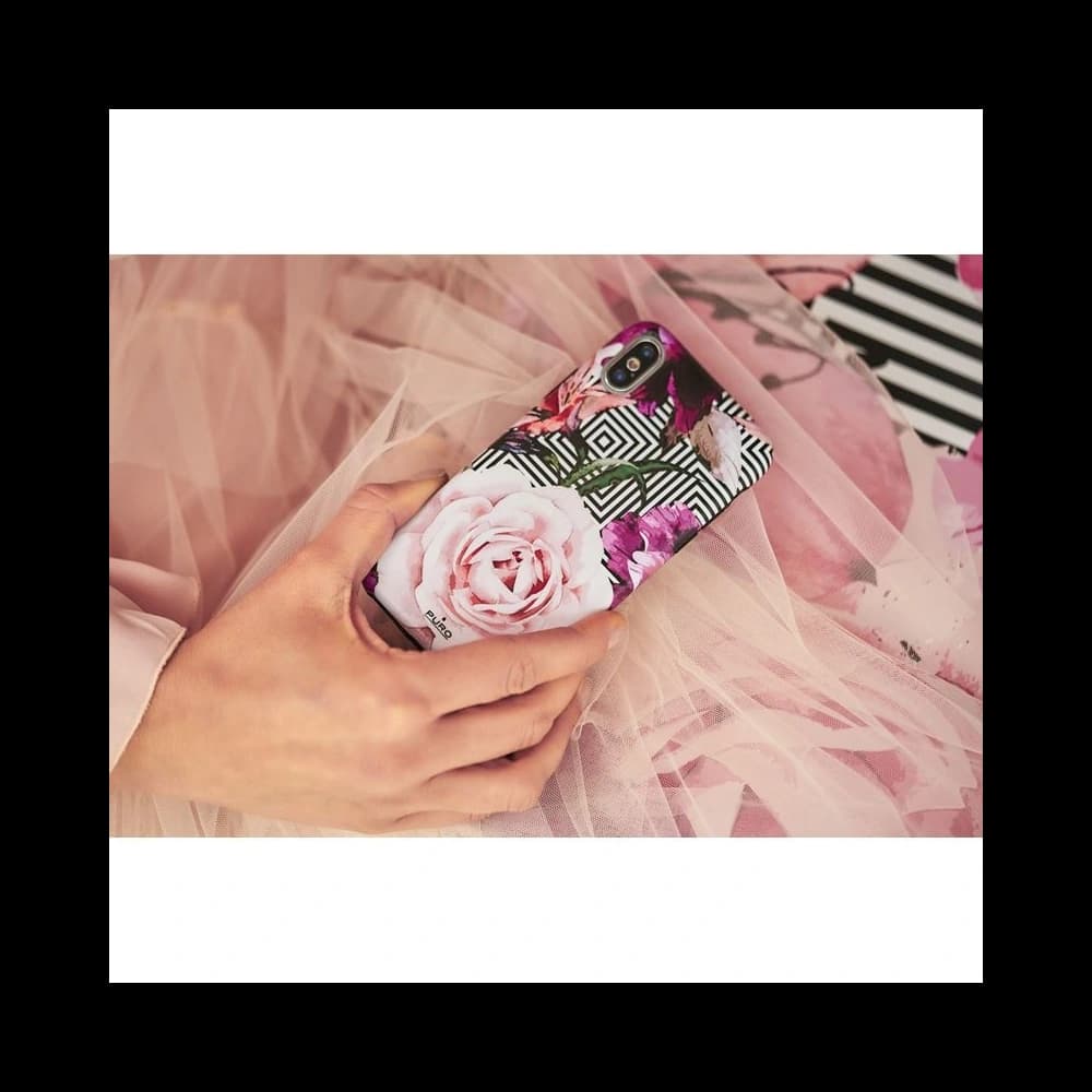PURO Glam Geo Flowers Apple iPhone XS Max (Pink Peonies) - 3