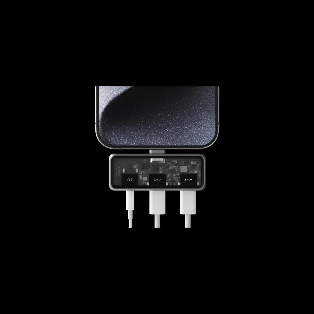 Satechi Mobile XR Hub with Audio, USB-C / USB-C PD 100W, USB-C DP 1.4 4K@60Hz, 3.5mm Jack grey - 3