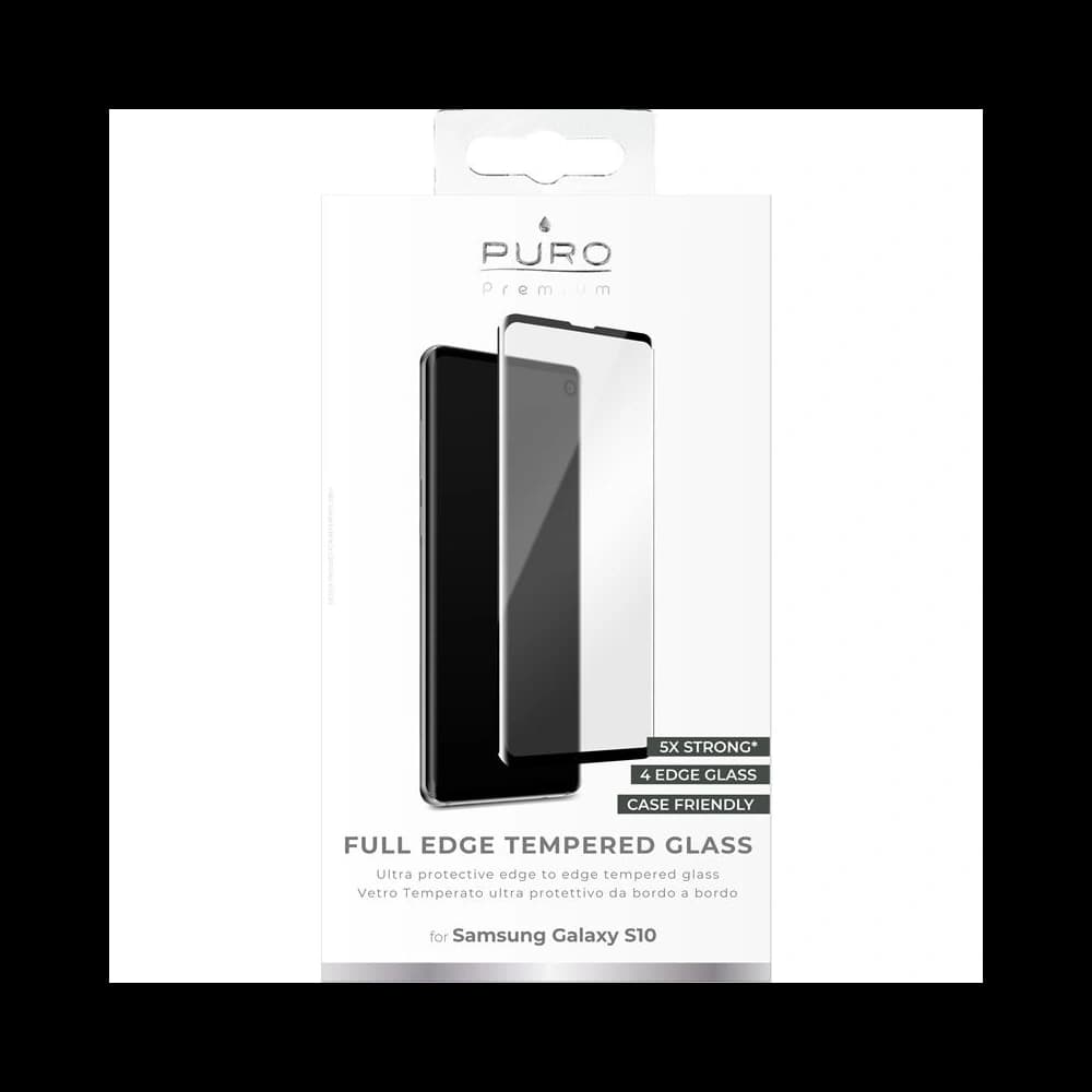 PURO Premium Full Edge Tempered Glass Case Friendly Samsung Galaxy S10 (black) - 2