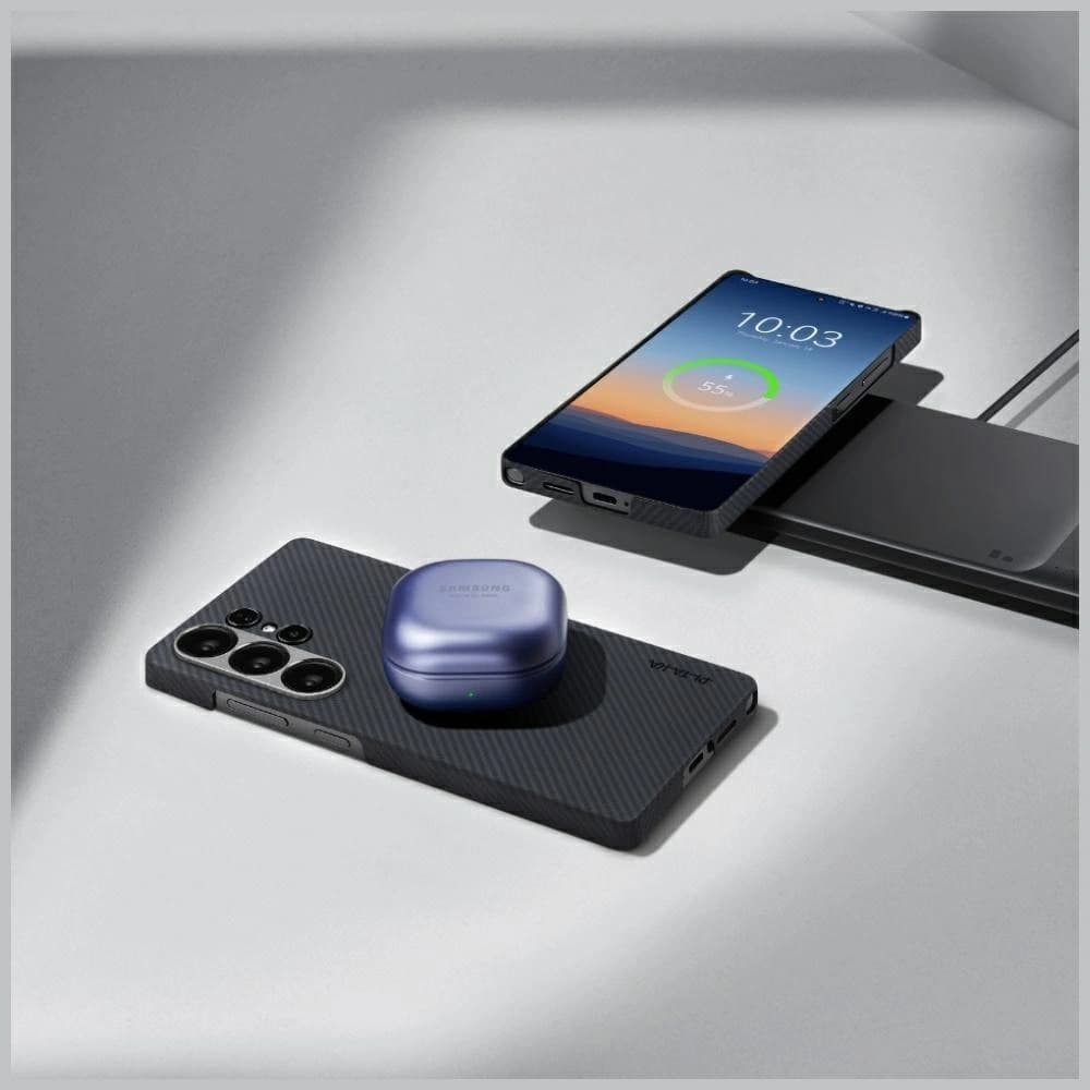 PITAKA Ultra-Dünn MagSafe Samsung Galaxy S25 Ultra schwarz grau - 15