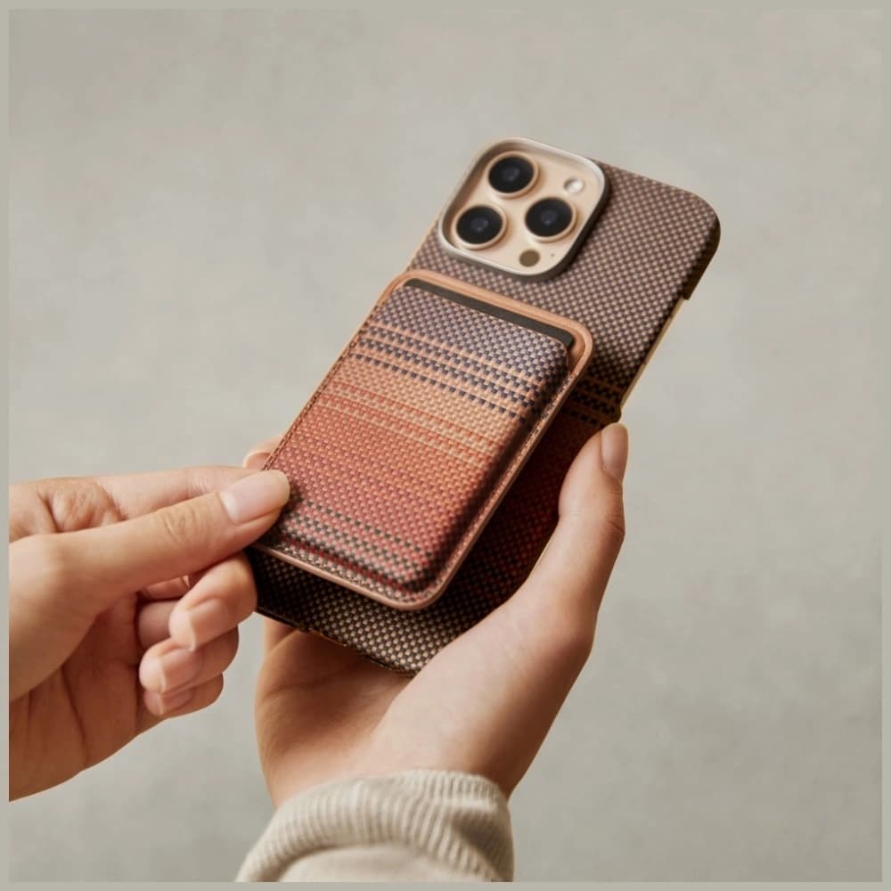 PITAKA Woven Magnetic Wallet MagSafe sunset - 12