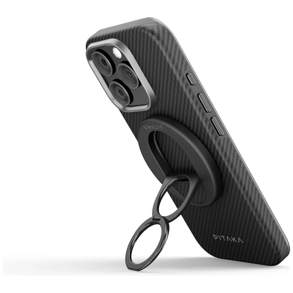 Uchwyt magnetyczny na palec PITAKA MagEZ Grip 3 MagSafe z funkcją podstawki czarno szary - 2