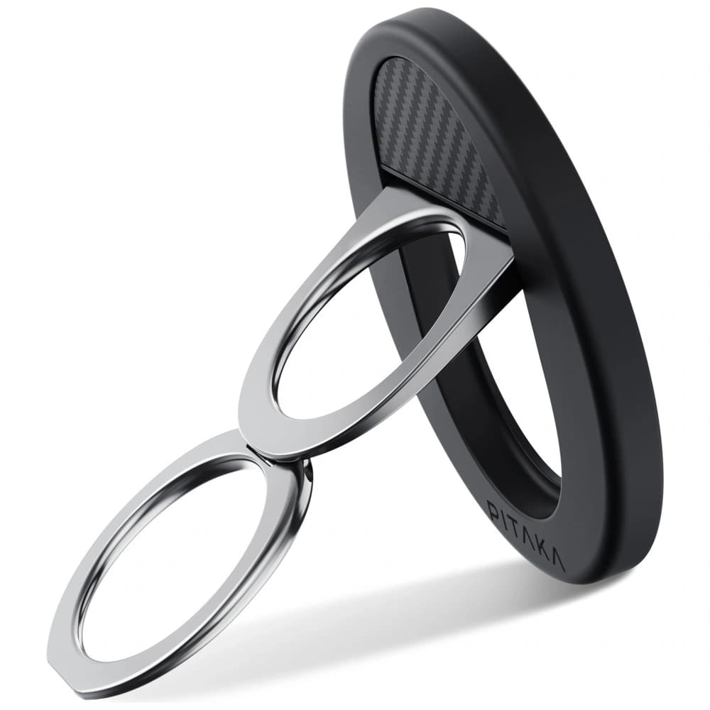 Uchwyt magnetyczny na palec PITAKA MagEZ Grip 3 MagSafe z funkcją podstawki czarno szary - 4