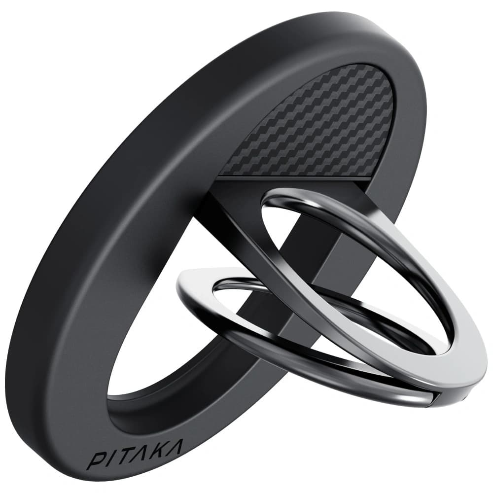 Uchwyt magnetyczny na palec PITAKA MagEZ Grip 3 MagSafe z funkcją podstawki czarno szary - 5