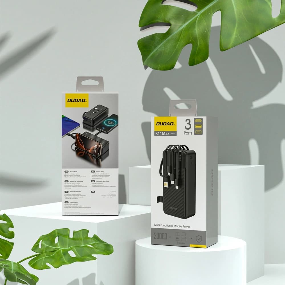 Dudao K11 Max Powerbank 30000mAh with built-in cables black - 4