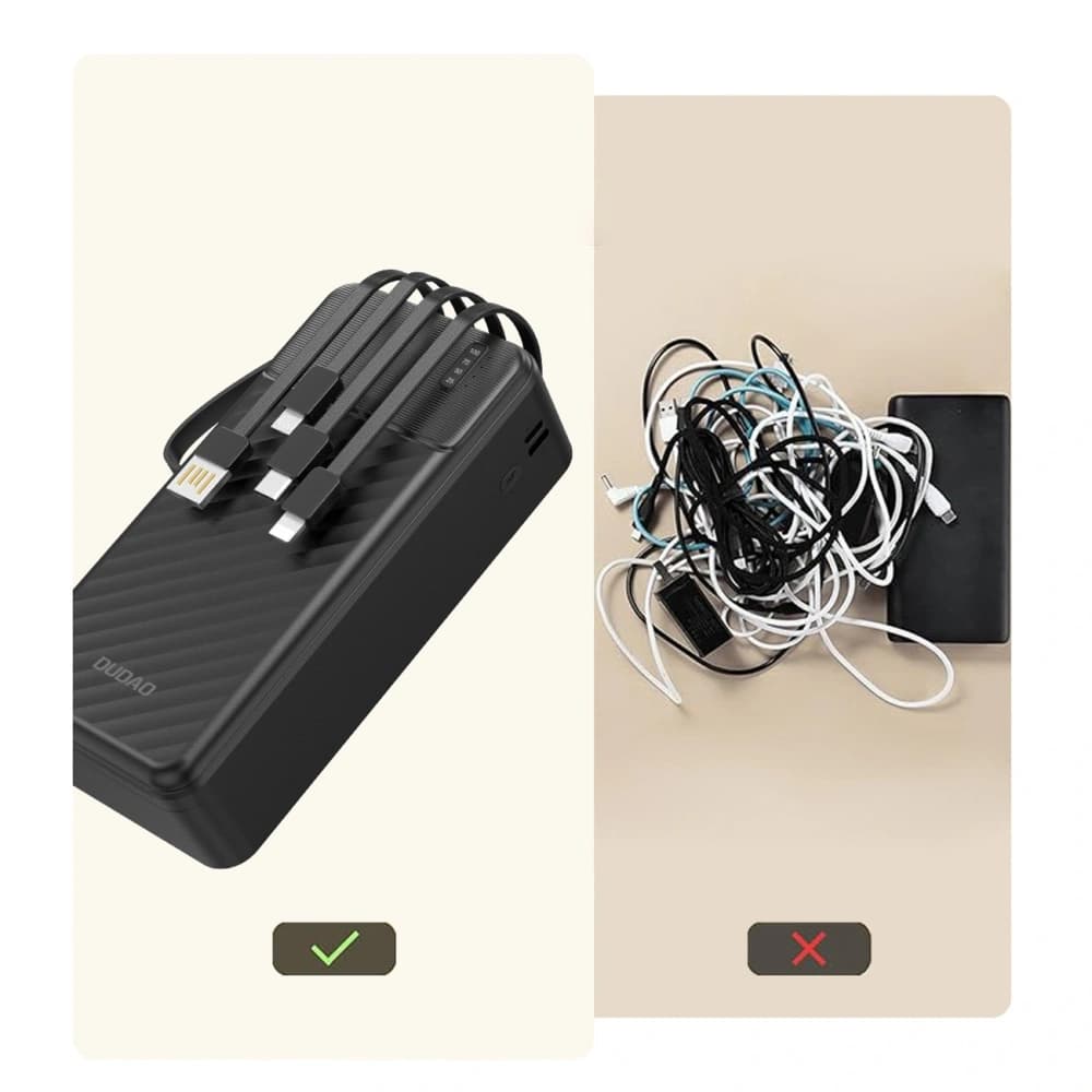 Dudao K11 Max Powerbank 30000mAh with built-in cables black - 8